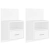 vidaXL Tables de chevet murales 2 pcs Blanc