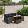 vidaXL Salon de jardin 7 pcs avec coussins noir r&eacute;sine tress&eacute;e