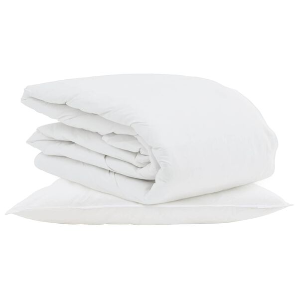 vidaXL Duvet d'&eacute;t&eacute; simple avec oreiller 2 pcs Blanc Plume de canard