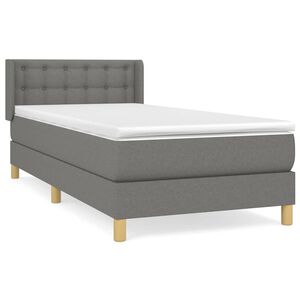 vidaXL Sommier &agrave; lattes de lit avec matelas Gris fonc&eacute; 80x200 cm Tissu