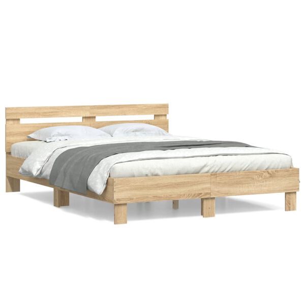 vidaXL Cadre de lit sans matelas ch&ecirc;ne sonoma 140x200 cm