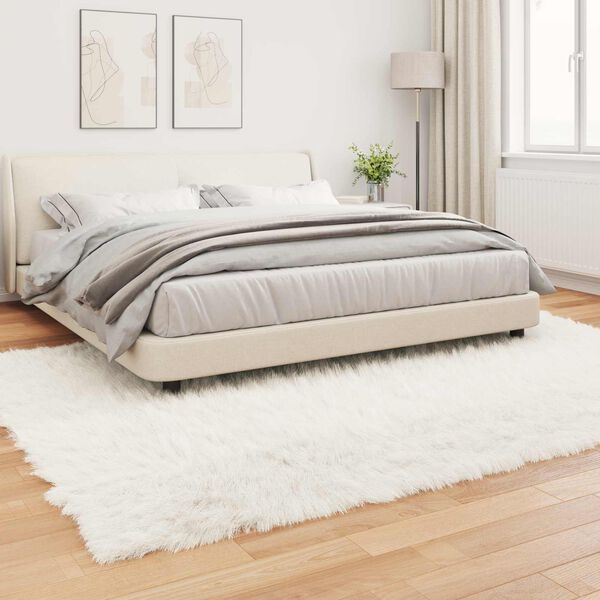 vidaXL Tapis en fausse Tafalla Blanc 200 x 280 cm Polyester