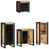 vidaXL Ensemble de mobilier de salle de bain 4 pc Marron et Noir