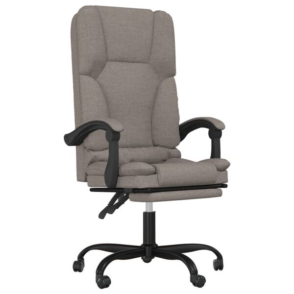 vidaXL Fauteuil de massage inclinable de bureau Taupe Tissu