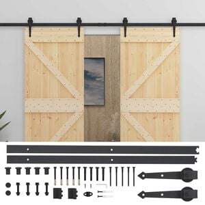 vidaXL Porte coulissante 2 pc 80 x 210 cm Bois de pin massif