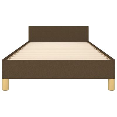 vidaXL Cadre de lit avec tête de lit Marron foncé 90x190 cm Tissu