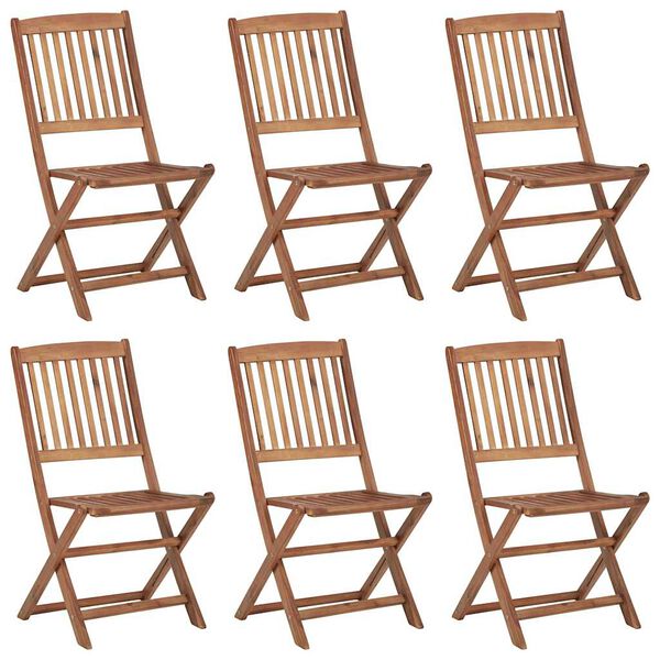 vidaXL Chaises pliables de jardin lot de 6 avec coussins Bois d'acacia