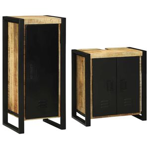 vidaXL Ensemble de mobilier de salle de bain avec &eacute;tag&egrave;re 2 pcs