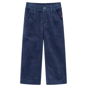 vidaXL Pantalons pour enfants velours c&ocirc;tel&eacute; bleu marine 92