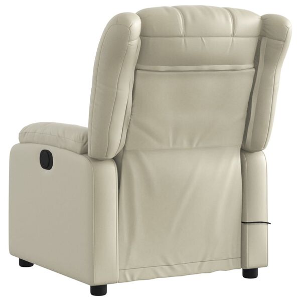 vidaXL Fauteuil de massage inclinable cr&egrave;me similicuir