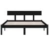 vidaXL Cadre de lit sans matelas noir bois de pin massif