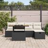vidaXL Ensemble de canapé de jardin 6 pcs Noir polyrotin