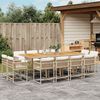 vidaXL Ensemble &agrave; manger de jardin et coussins 13 pcs beige