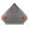 vidaXL Tente Tipi familiale Gris et orange 560 x 560 x 300 cm