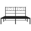 vidaXL Cadre de lit m&eacute;tal sans matelas avec t&ecirc;te de lit noir 120x190cm