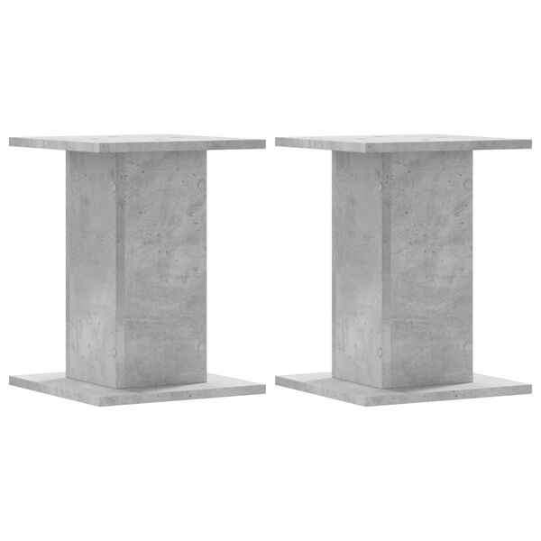 vidaXL Supports de haut-parleurs 2 pcs gris b&eacute;ton bois d'ing&eacute;nierie
