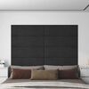 vidaXL T&ecirc;te de lit murale 12 pcs Noir 90 x 30 cm Velours