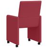 vidaXL Chaises de Salle à Manger avec Roues 2 pcs Rouge bordeaux
