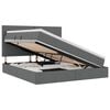 vidaXL Lit de rangement LED avec matelas Gris fonc&eacute; 180 x 200 cm Tissu
