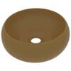 vidaXL Lavabo rond de luxe Cr&egrave;me mat 40x15 cm C&eacute;ramique