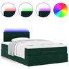 vidaXL Lit ottoman avec matelas et LED vert fonc&eacute; 90x200cm velours