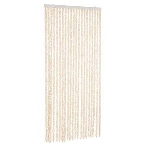 vidaXL Rideau anti-mouches beige et blanc 90x220 cm chenille