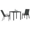 vidaXL Ensemble de salle &agrave; manger pour jardin 3 pcs Noir