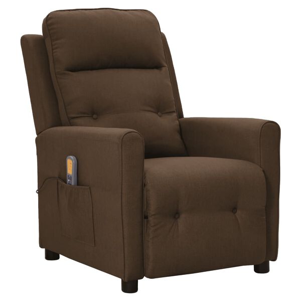 vidaXL Fauteuil de massage Marron Tissu