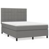vidaXL Sommier &agrave; lattes de lit avec matelas Gris fonc&eacute; 140x190cm Tissu