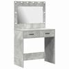 vidaXL Table de Toilette avec tiroir Gris b&eacute;ton 78,5 x 41 x 135 cm