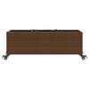 vidaXL Jardini&egrave;res et roulettes 2pcs marron 107x32x38cm r&eacute;sine tress&eacute;e