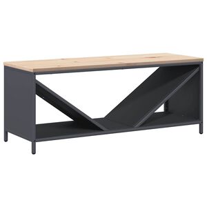 vidaXL &Eacute;tag&egrave;re &agrave; bois de chauffage avec plateau en bois anthracite