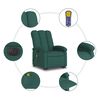 vidaXL Fauteuil de massage inclinable &eacute;lectrique Vert fonc&eacute; Tissu