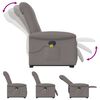 vidaXL Fauteuil inclinable de massage Taupe Tissu