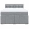 vidaXL Sommier &agrave; lattes de lit avec matelas Gris clair 140x190cm Tissu