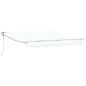 vidaXL Auvent r&eacute;tractable Blanc 350 x 250 cm Polyester et m&eacute;tal