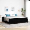 vidaXL Lit &agrave; ressorts avec matelas Noir 200 x 200 cm tissu