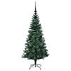 vidaXL Sapin de No&euml;l artificiel pr&eacute;-&eacute;clair&eacute; Vert 120 cm PVC et m&eacute;tal