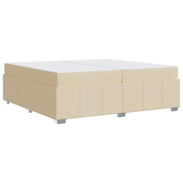 vidaXL Cadre de lit avec matelas Cr&egrave;me 200 x 200 cm tissu