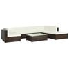 vidaXL Salon de jardin 8 pcs avec coussins r&eacute;sine tress&eacute;e marron