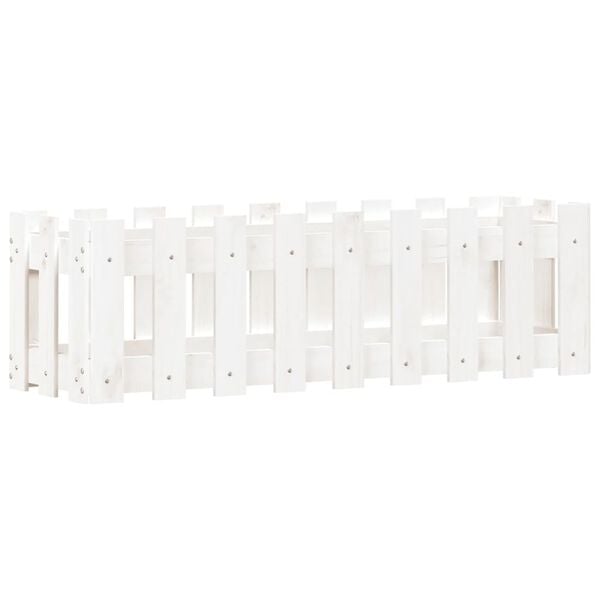 vidaXL Lit sur&eacute;lev&eacute; de jardin design de cl&ocirc;ture 100x30x30cm pin massif