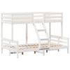 vidaXL Lit superpos&eacute; sans matelas 90x200/120x200 cm blanc bois massif