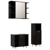 vidaXL Ensemble de meubles de salle de bain 3 pcs Noir Agglom&eacute;r&eacute;