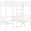 vidaXL Lit mezzanine avec bureau et chaises blanc 90x200 cm pin massif