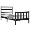 vidaXL Cadre de lit sans matelas noir 100x200 cm bois massif de pin