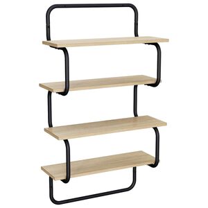 vidaXL &Eacute;tag&egrave;re murale &agrave; 4 niveaux Ch&ecirc;ne Sonoma 80 x 24,5 x 104 cm