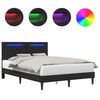 vidaXL Cadre de lit avec bandes LED Noir 140 x 190 cm Simili cuir