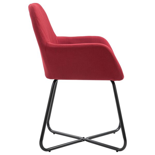 vidaXL Chaises &agrave; manger lot de 2 rouge bordeaux tissu