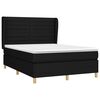 vidaXL Sommier &agrave; lattes de lit avec matelas Noir 140x190 cm Tissu