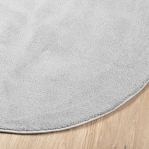 vidaXL Tapis OVIEDO &agrave; poils courts gris &Oslash; 200 cm